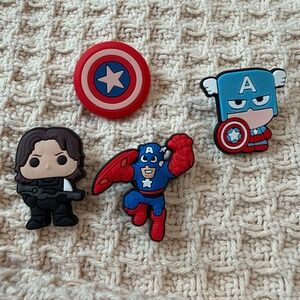 Marvel Avengers Captain America Winter Soldier Shoe Charms for Crocs Clogs